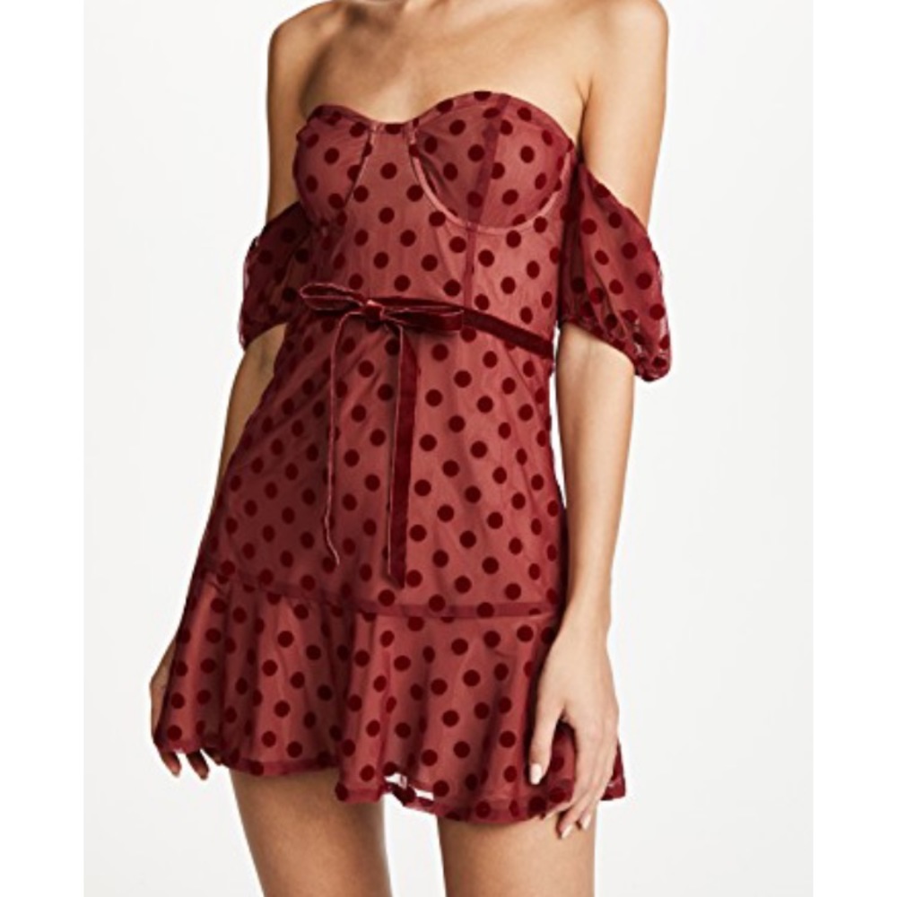 For Love and Lemons Dotty Strapless Dress